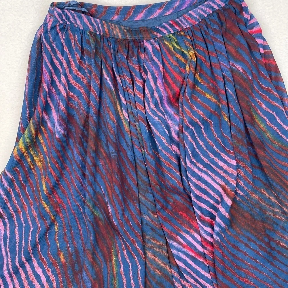 Free People Navy Print Maxi Skirt Extra Small